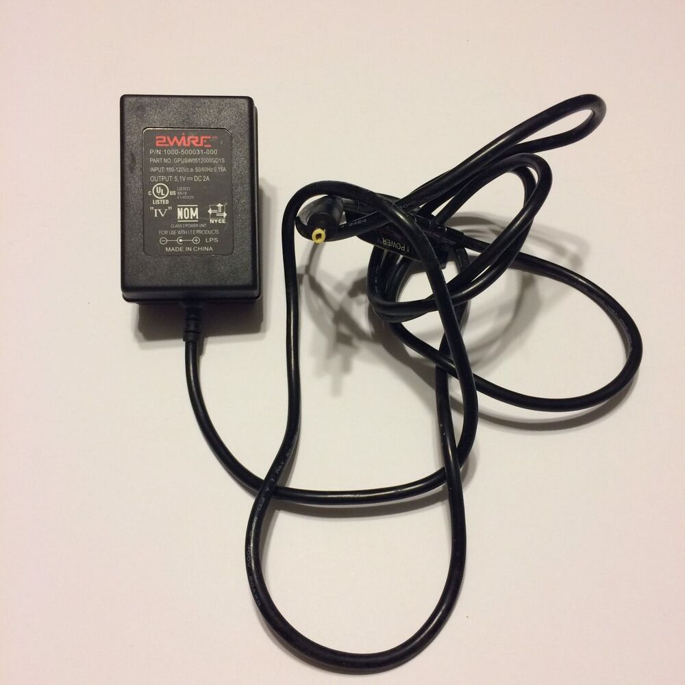 2WIRE AC Adapter 1000-500031-000 GPUSW0512000GD1S Power Supply 5.1V DC 2A